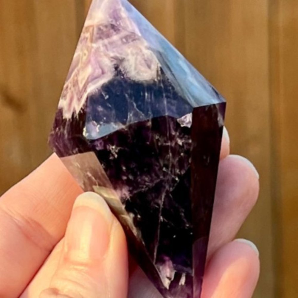 #186 Amethyst Double Terminated Crystal Point - Picture 4 of 9